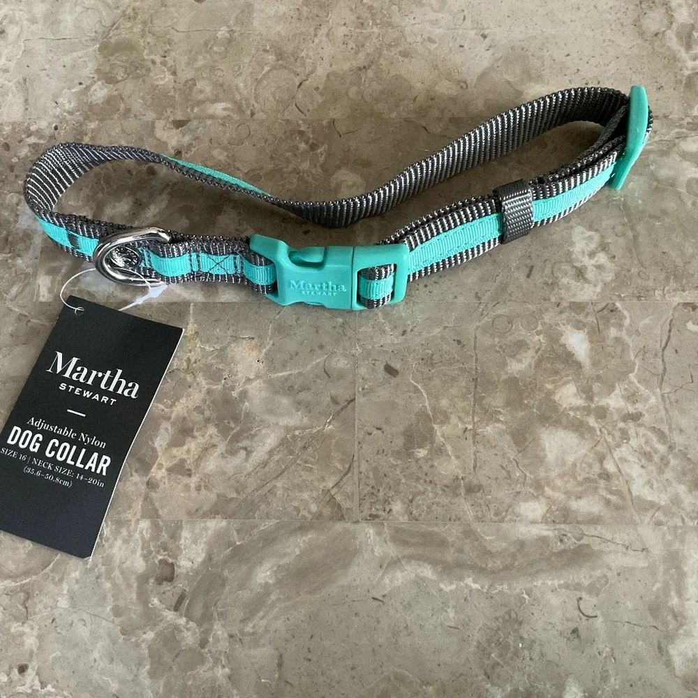 MARTHA STEWART Adjustable Dog Collar Size 16 Neck Size 14”-20”